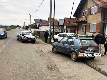 Batković kod Bijeljine: Mercedesom se zakucao u dva parkirana auta, naduvao 2,07 (FOTO)