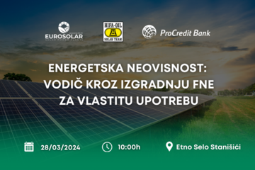 PRIJAVE U TOKU Vodič kroz izgradnju FNE za vlastitu potrošnju uz Hifa-Oil i ProCredit Bank u Bijeljini