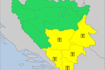 Žuto upozorenje za Sarajevo i Trebinje