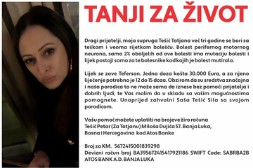 Potrebna pomoć Tatjani Tešić koja se bori sa teškom bolešću
