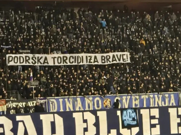 Navijači Dinama uz splitsku „torcidu“ u borbi protiv Srba